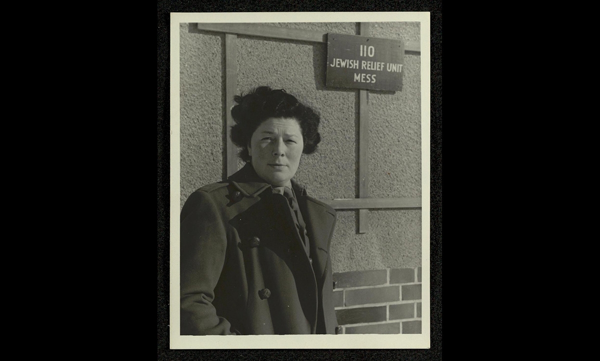 A photograph of Sara Eckstein, who led the JRU’s Belsen team from 1947-1950. The Jewish Relief Unit staff was made up of both British Jews and European Jews who had themselves fled Nazism before the war. 