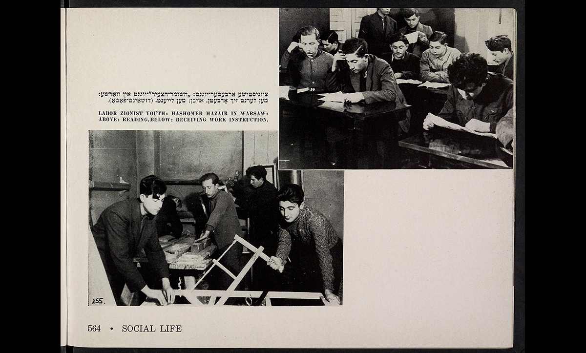 After World War I, newly founded Jewish youth movements became a big part of Jewish culture. They started in Poland, partly as a response to the Polish scouting movement. Different groups had different educational and political philosophies, but all aimed to foster a strong Jewish identity in the Jewish youth. This photo depicts members of Hashomer Hatzair, a Labour Zionist youth movement, in Warsaw. Youth movements were most popular in Poland, although some existed in other countries like Hungary and Romania. 
